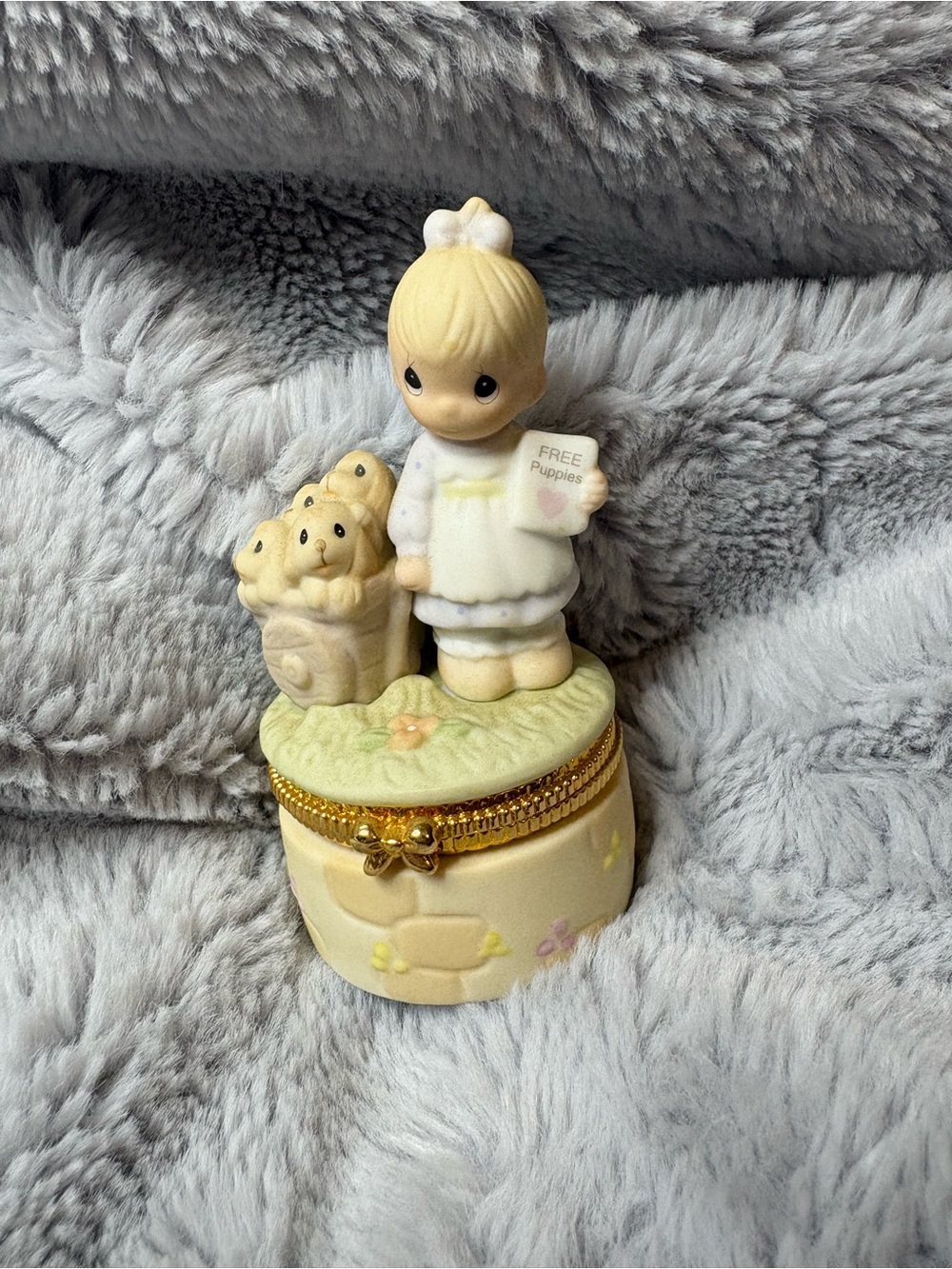 Precious Moments Vintage "God Loveth a Cheerful Giver" Retired Trinket holder.